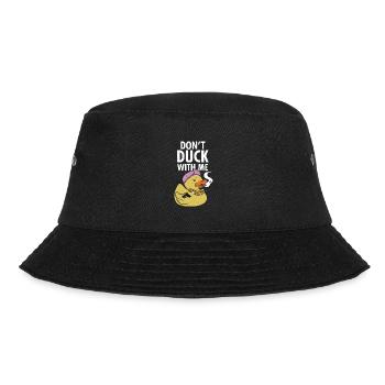 Gangster Ente - Mürrisch - Schlechte Laune - Bucket Hat - Schwarz - Vorne - Lela (165cm)