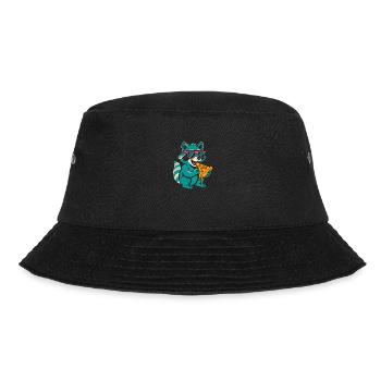 Waschbär mit Sonnenbrille isst Pizza - Bucket Hat - Schwarz - Vorne - Lela (165cm)