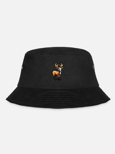 Hirsch Comic - Bucket Hat - Schwarz