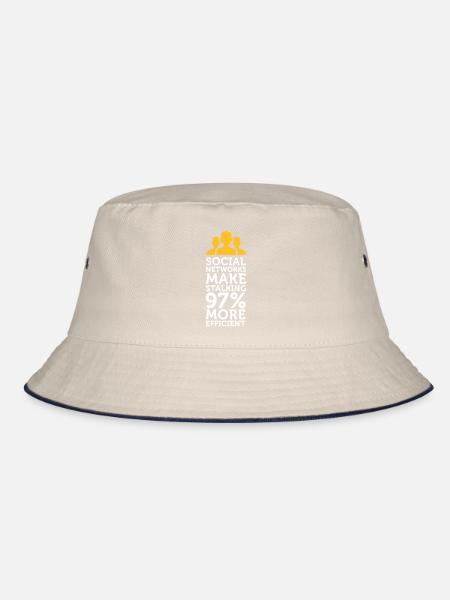Social Networks Make Stalking Easier! - Bucket Hat - ecru/navy - Front