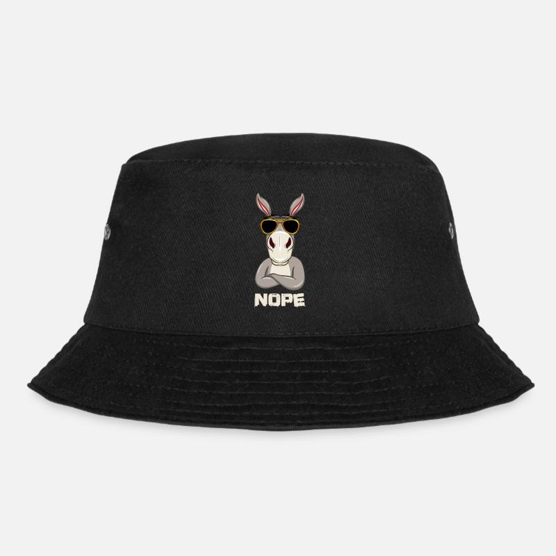 Nope Esel - Bucket Hat - Schwarz