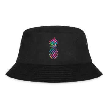 Regenbogen Ananas - Bucket Hat - Schwarz - Vorne - Lela (165cm)