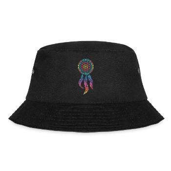 Dream Catcher Flower of Life Feathers Yoga Spring - Bucket Hat - black - Front - Lela (165cm)
