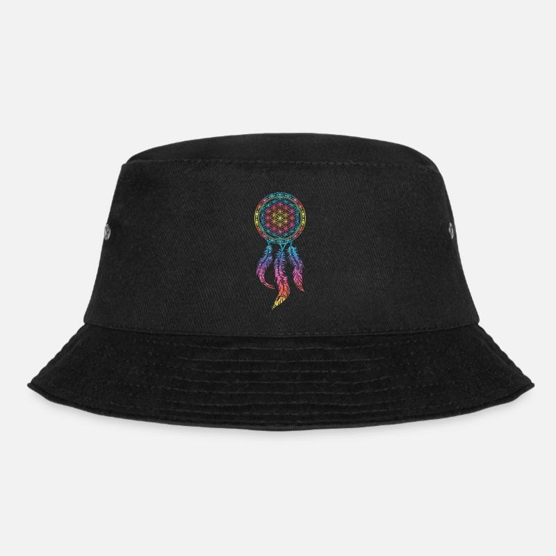 Attrape-rêves fleur de vie plumes Yoga printemps - Bob - noir