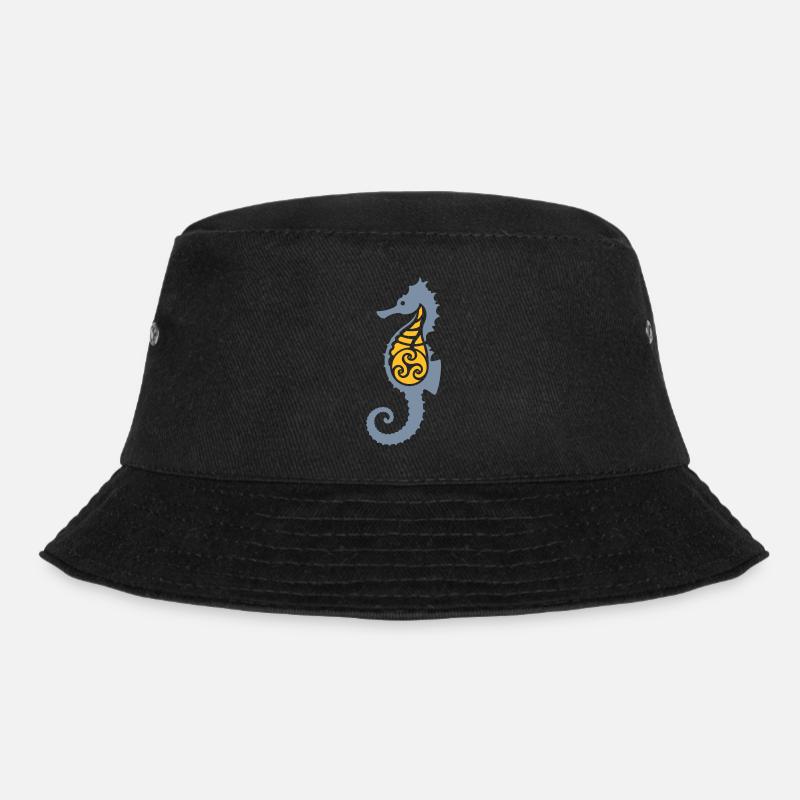 Tribal Seahorse - Bucket Hat - Schwarz