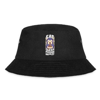 Eat Sleep Penguin Repeat - Bucket Hat - black - Front - Lela (165cm)