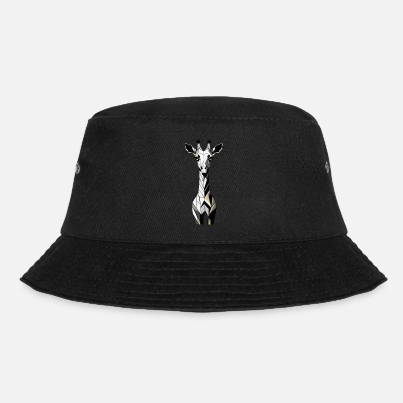 Geometric Giraffe - Bucket Hat - black