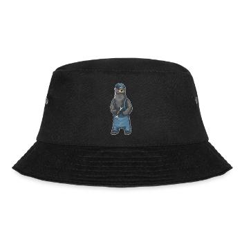 Dachs Mechaniker Schraubenschlüssel Werkstatt - Bucket Hat - Schwarz - Vorne - Lela (165cm)