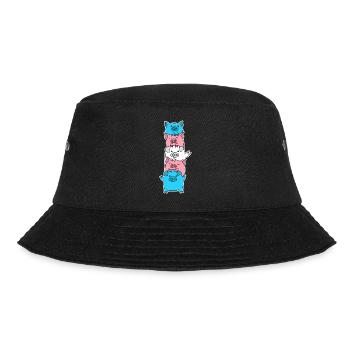 Trans flag pig design for trans people - Bucket Hat - black - Front - Lela (165cm)