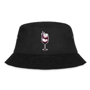 Wine / Grapes / Alcohol / Drink / Enjoy - Bucket Hat - black - Front - Lela (165cm)