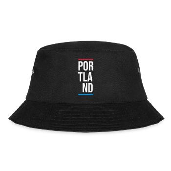 Portland USA City Vertikales Wortzeichen - Bucket Hat - Schwarz - Vorne - Lela (165cm)