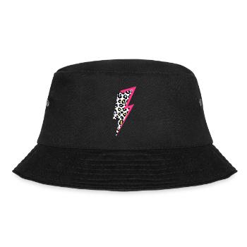 Blitz Leoparden Muster Pastellfarben mit Neon-Pink - Bucket Hat - Schwarz - Vorne - Lela (165cm)