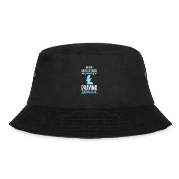 Unterschätze niemals die Macht einer betenden Frau - Bucket Hat - Schwarz - Vorne - Lela (165cm)