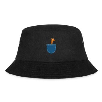 Africa safari animal gift breast pocket giraffe - Bucket Hat - black - Front - Lela (165cm)