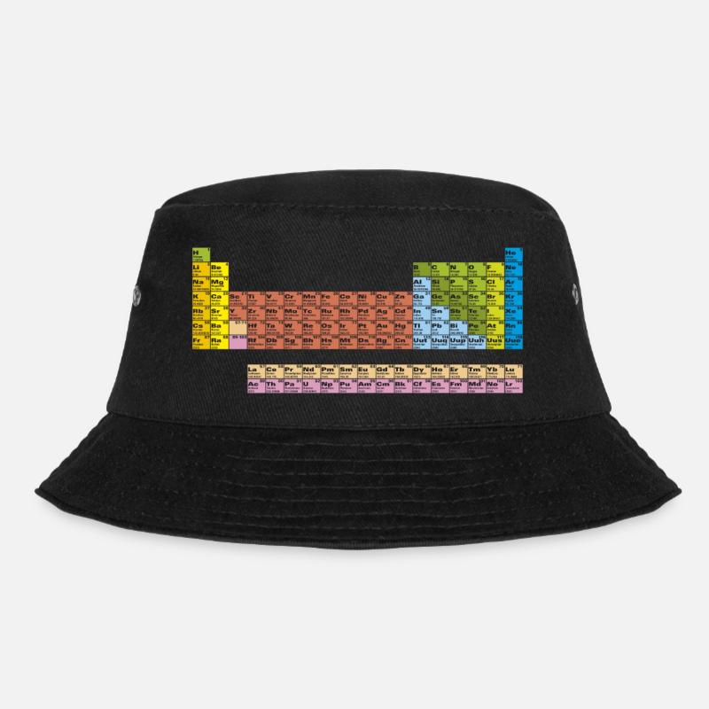 Periodensystem in der Farbe mit schwarzen Linien - Bucket Hat - Schwarz