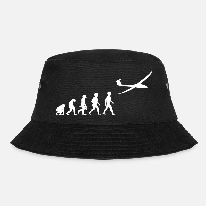 Evolution Segelflugzeug Segelflieger Flugzeug - Bucket Hat - Schwarz