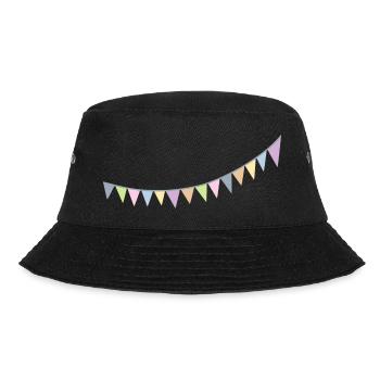 Wimpelkette skandinavisch Dekoration Kinderzimmer - Bucket Hat - Schwarz - Vorne - Lela (165cm)