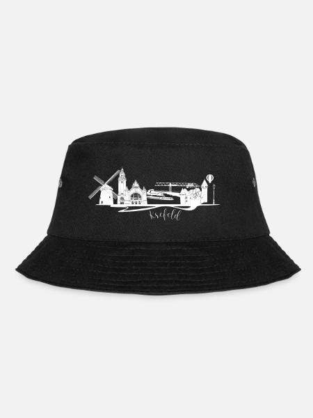 Krefeld skyline with windmill - Bucket Hat - black
