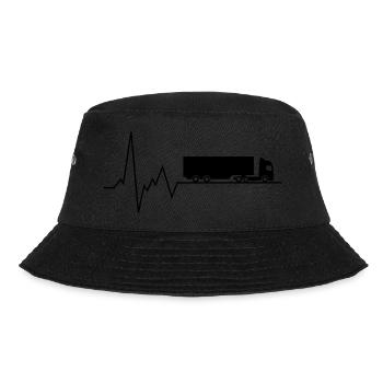 herzschlag aufleger lkw - Bucket Hat - Schwarz - Vorne - Lela (165cm)