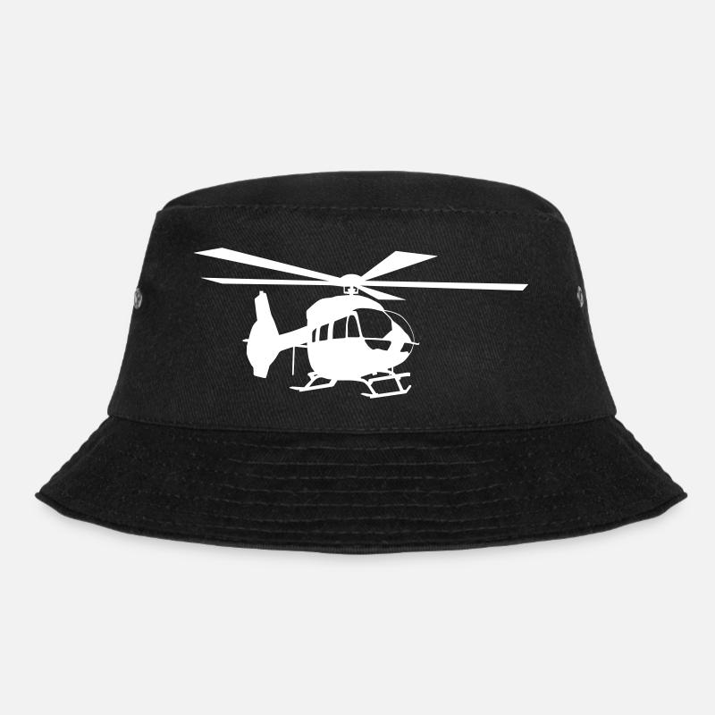 Helicopter H145 mit 5-Blatt-Rotor (Weiß) - Bucket Hat - Schwarz