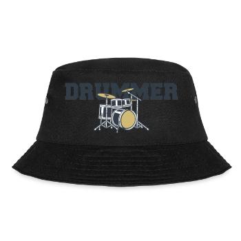 Drummer Schlagzeug - Bucket Hat - Schwarz - Vorne - Lela (165cm)