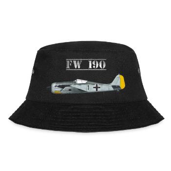 Focke Wulf FW 190 Jagdflugzeug - Bucket Hat - Schwarz - Vorne - Lela (165cm)