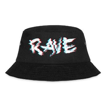 Rave Glitch Trippy Techno - Bucket Hat - Schwarz - Vorne - Lela (165cm)