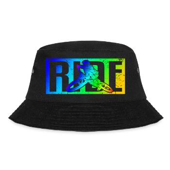MTB Spruch RIDE Mountainbike Downhill - Bucket Hat - Schwarz - Vorne - Lela (165cm)