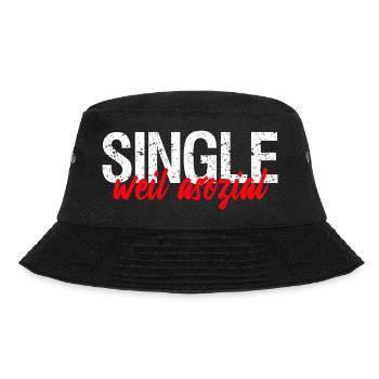 single weil asozial - Bucket Hat - Schwarz - Vorne - Lela (165cm)