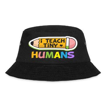 I teach tiny Humans - Bucket Hat - Schwarz - Vorne - Lela (165cm)
