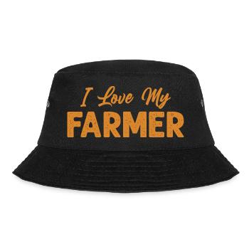I Love My Farmer Funny Farming - Bucket Hat - black - Front - Lela (165cm)