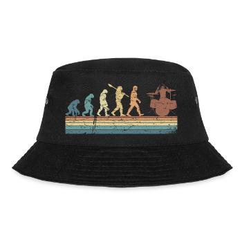 Evolution of man Drums Band Retro Vintage Drummer - Bucket Hat - Schwarz - Vorne - Lela (165cm)