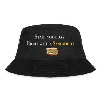 Start with Sandwich 2 - Bucket Hat - Schwarz - Vorne - Lela (165cm)