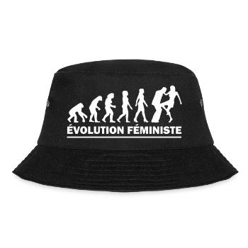 Évolution féministe / cadeau humour femme - Bob - noir - Devant - Lela (165cm)
