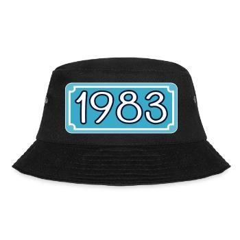 Year of birth 1983 - Lettering year 83 - Bucket Hat - black - Front - Lela (165cm)