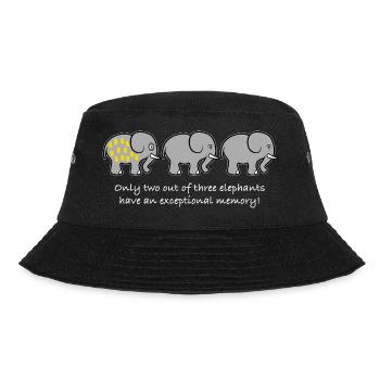 Elefant Gedächnis Spruch lustig - Bucket Hat - Schwarz - Vorne - Lela (165cm)