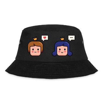 King and Queen illustration - Bucket Hat - black - Front - Lela (165cm)