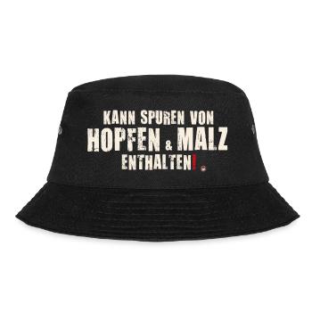 Kann Spuren von Hopfen & Malz enthalten - Bucket Hat - Schwarz - Vorne - Lela (165cm)