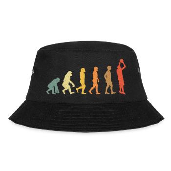 Basketball evolution vintage retro - Bucket Hat - Schwarz - Vorne - Lela (165cm)