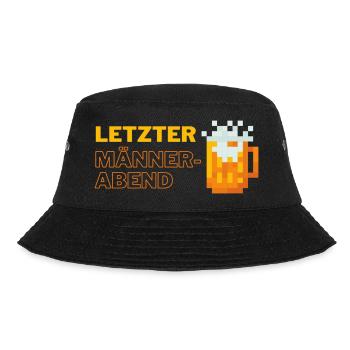 Letzter Männerabend pixel - Bucket Hat - Schwarz - Vorne - Lela (165cm)