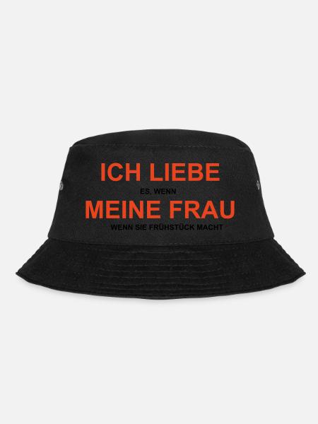 Cooles „Ich Liebe Meine Frau“ Design für Ihn - Bucket Hat - Schwarz