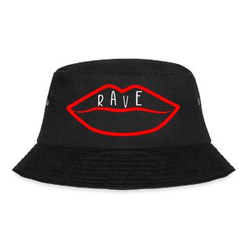 Rave-Lippen - Bucket Hat - Schwarz - Vorne - Lela (165cm)