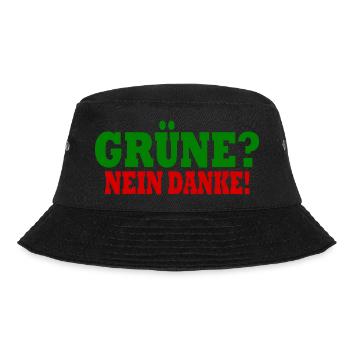 grüne nein danke - Bucket Hat - Schwarz - Vorne - Lela (165cm)