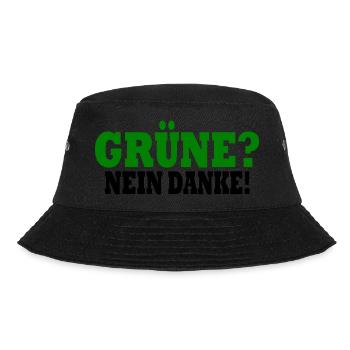 grüne nein danke - Bucket Hat - Schwarz - Vorne - Lela (165cm)