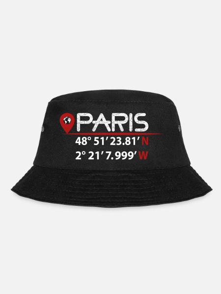 GPS coordinates of PARIS - Bucket Hat - black