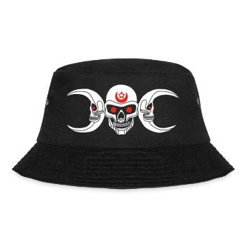 White Whimsical Skull - Bucket Hat - black - Front - Lela (165cm)