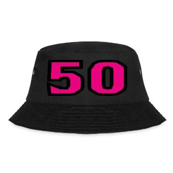 50. 50 YEARS. 50th ANNIVERSARY. 50TH ANNIVERSARY. - Bucket Hat - black - Front - Lela (165cm)