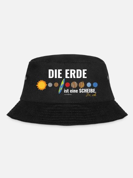 Mimikama Die Erde ist eine Scheibe. - Bucket Hat - Schwarz