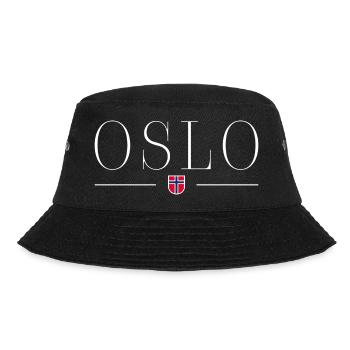 Oslo, Norway Style Design T-Shirt - Bucket Hat - black - Front - Lela (165cm)