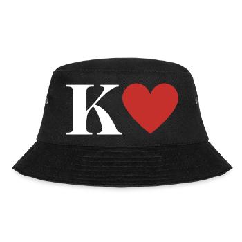 Letter k Red Heart - Bucket Hat - black - Front - Lela (165cm)